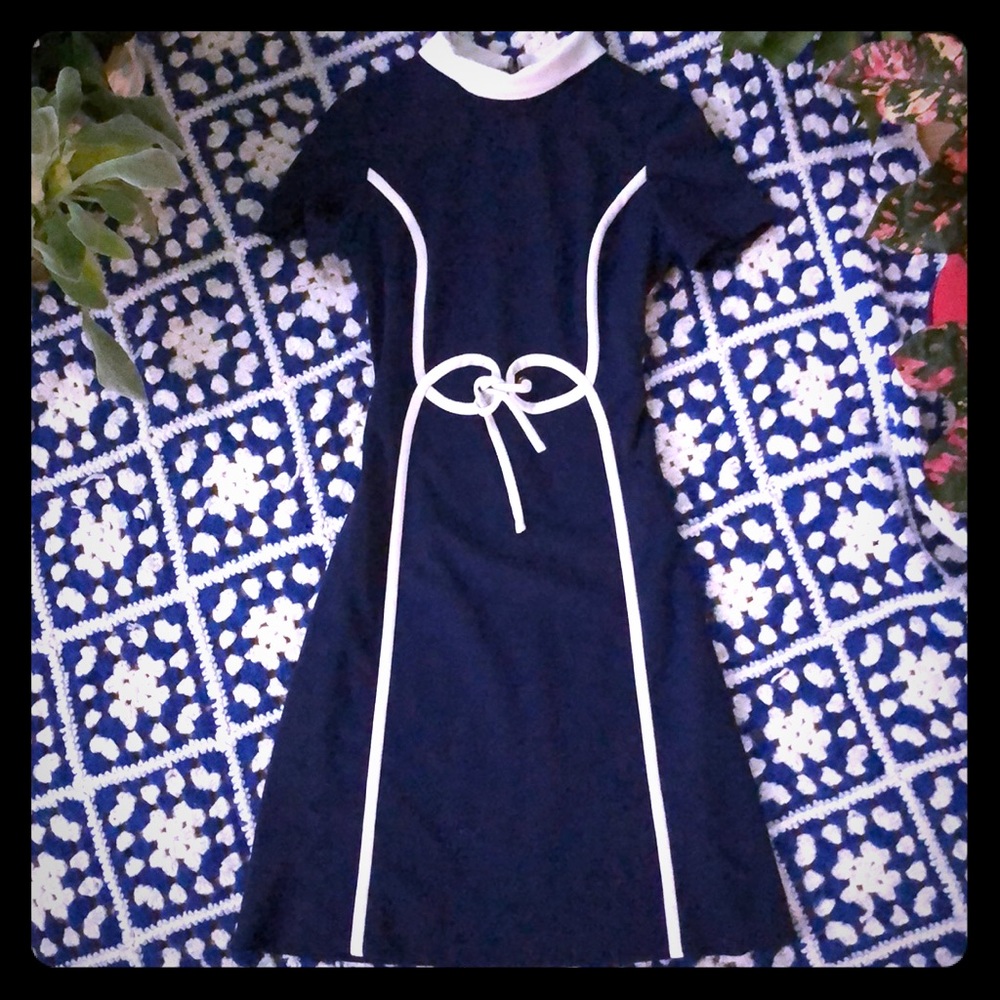 Vintage navy blue dress